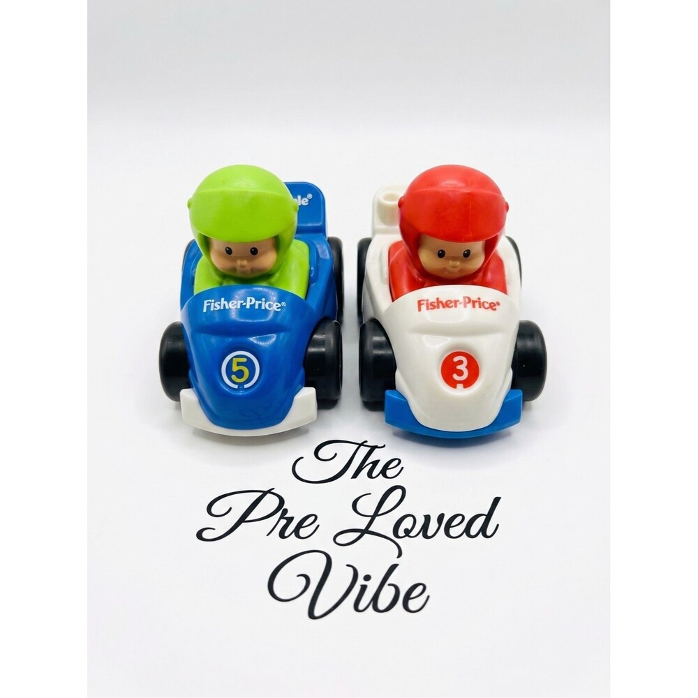 Fisher Price 2009 Little People Wheelies  Lot Of 2 Toy Race Cars
